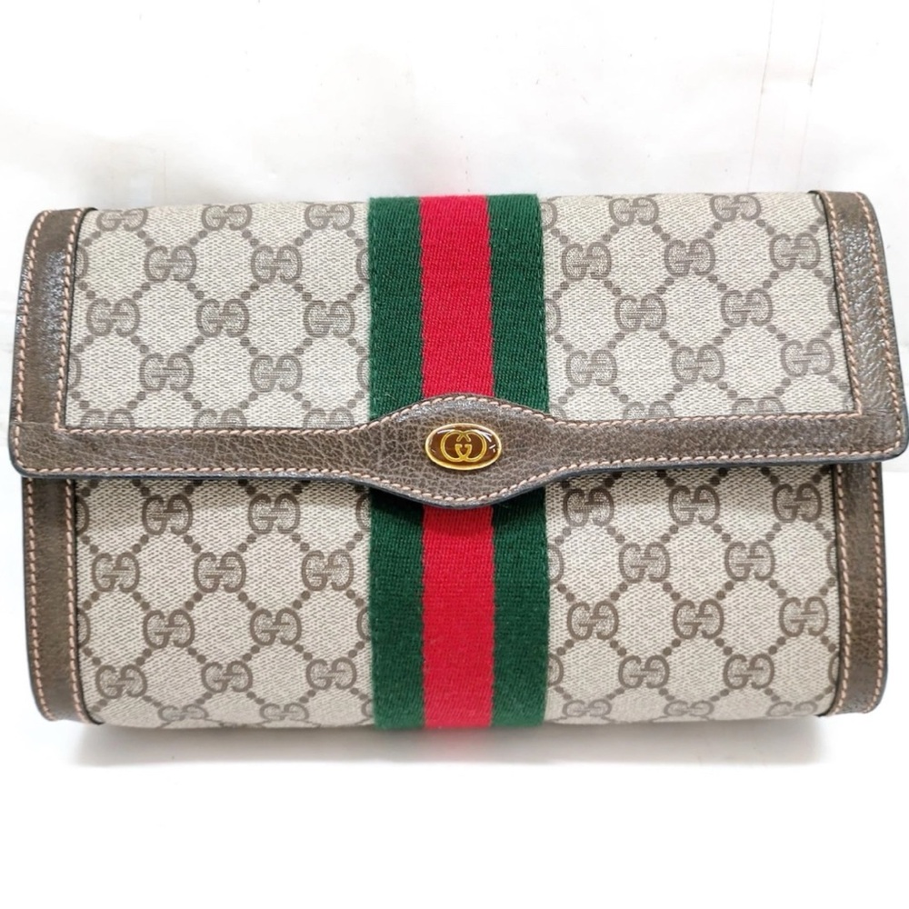Authentic Vintage Gucci Ophidia Sherry Line Supreme GG Monogram Clutch